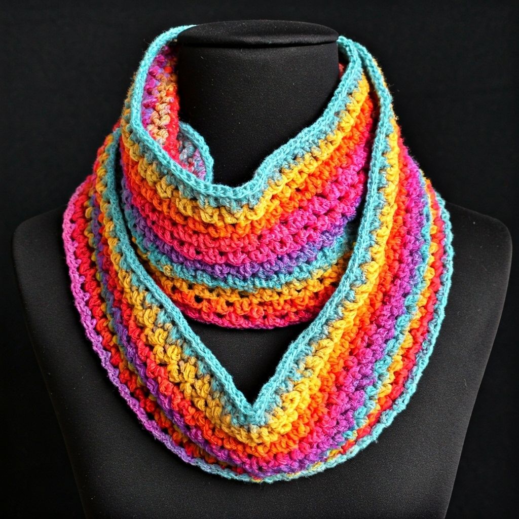 Bufanda multicolor tejida