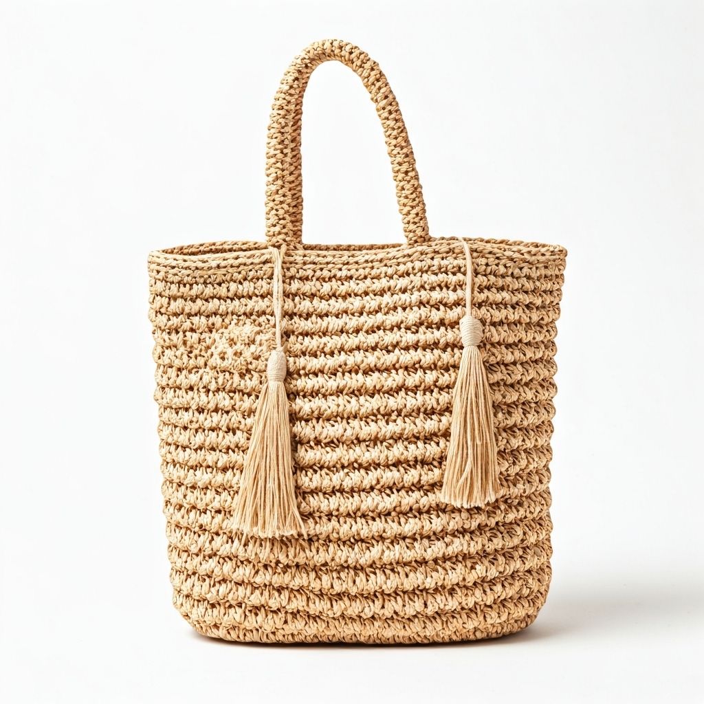 Bolso tejido con fibras naturales